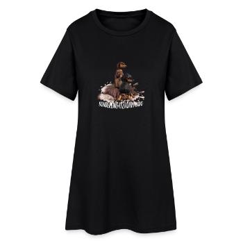 Dackel - Frauen T-Shirt-Kleid - Schwarz - Vorne
