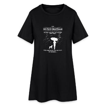Hundeshirt f. Hundehalter & Deutsch Drahthaar - Frauen T-Shirt-Kleid - Schwarz - Vorne