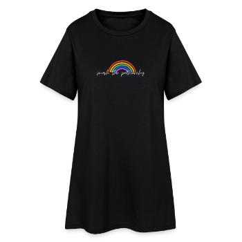 🌈 Smash the Patriarchy – Feminist Rainbow Design - Frauen T-Shirt-Kleid - Schwarz - Vorne