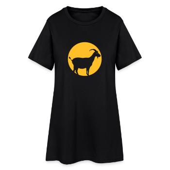 Chèvre dans la Lune - Robe T-shirt Femme - noir - Devant