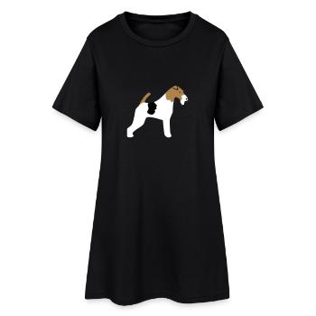 Fox terrier - Robe T-shirt Femme - noir - Devant