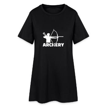 Bogenschießen - Frauen T-Shirt-Kleid - Schwarz - Vorne