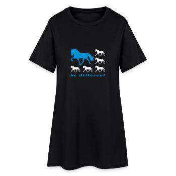 Be Different grey - Frauen T-Shirt-Kleid - Schwarz - Vorne