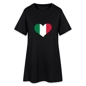 Italien Herz; Heart Italia - Robe T-shirt Femme - noir - Devant