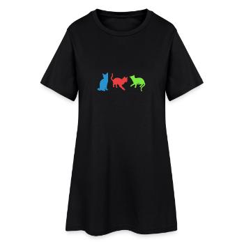 chats - Robe T-shirt Femme - noir - Devant