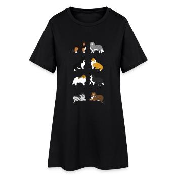 Shelties portrait - Robe T-shirt Femme - noir - Devant