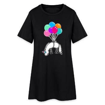 Ich bin ein Einhorn – Magisch Fantastisches Motiv - Frauen T-Shirt-Kleid - Schwarz - Vorne