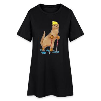 Otter Skier Ski Winter Sports - Women’s T-Shirt Dress - black - Front