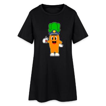 Karotte Polizist Mikrofon Polizei - Frauen T-Shirt-Kleid - Schwarz - Vorne
