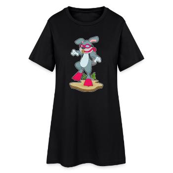 Rabbit Diver Swimming Goggles Diving - Women’s T-Shirt Dress - black - Front