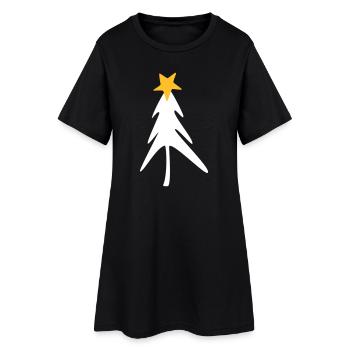 Fir Star Christmas Xmas Christmas skandi - Women’s T-Shirt Dress - black - Front
