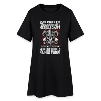 Nordische Mythologie Wikinger Runen Götter - Frauen T-Shirt-Kleid - Schwarz - Vorne