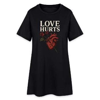L’amour blesse le cœur et la conception de la rose - Robe T-shirt Femme - noir - Devant