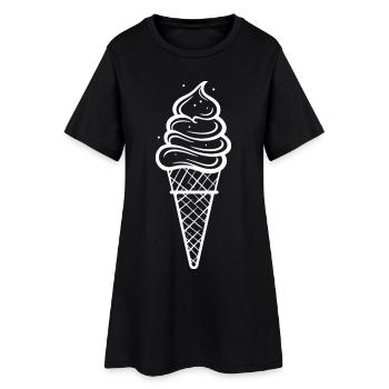 Croquis de crème glacée - Robe T-shirt Femme - noir - Devant