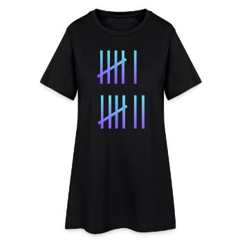 Six Sept Mèmes - Robe T-shirt Femme - noir - Devant