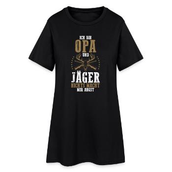 Opa Großvater Jagd Jagen Waidmann Jäger - Frauen T-Shirt-Kleid - Schwarz - Vorne