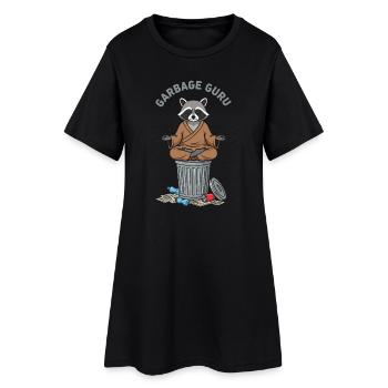 Gurou des ordures Raccoon Zen - Robe T-shirt Femme - noir - Devant