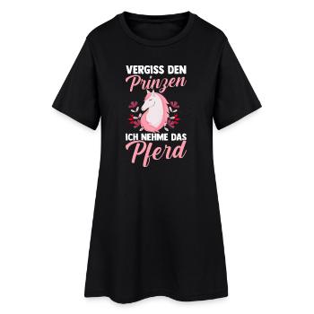 Reiten Pferdeliebhaber Reiterhof Pferde - Frauen T-Shirt-Kleid - Schwarz - Vorne