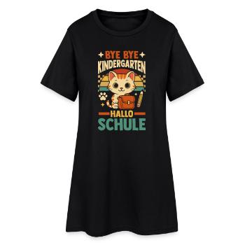 Kita Erste Klasse Katze Schüler Kindergarten - Frauen T-Shirt-Kleid - Schwarz - Vorne