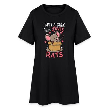 Juste une fille qui aime les rats - Robe T-shirt Femme - noir - Devant