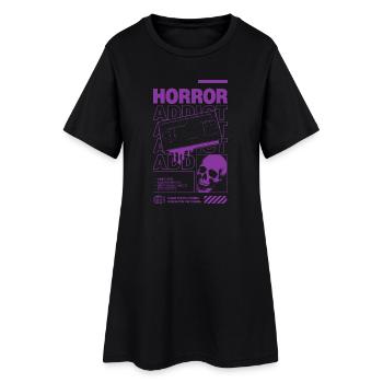 Horror Addict VHS Aesthetic Skull - Women’s T-Shirt Dress - black - Front