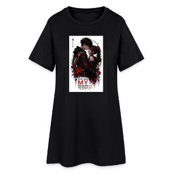 Mein Grund Zu Bleiben Liebe - Frauen T-Shirt-Kleid - Schwarz - Vorne