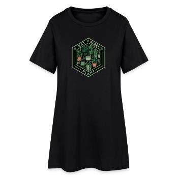 Délice de jardin de plantes mangez et dormez - Robe T-shirt Femme - noir - Devant