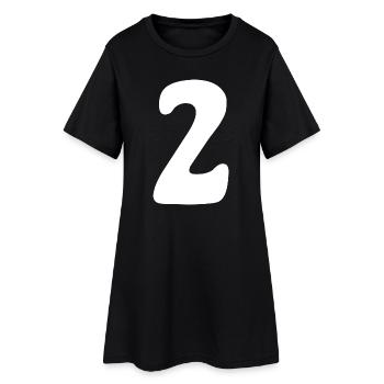 Two: Minimalist Numeral 2 | Second - Women’s T-Shirt Dress - black - Front