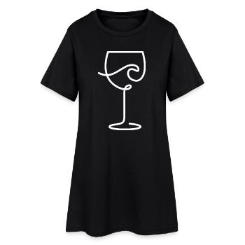 Verre à vin pour les amateurs de vin et temps mort - Robe T-shirt Femme - noir - Devant