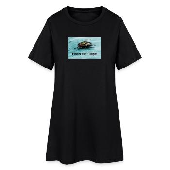 Fliege Motiv: Mach die Fliege! - Frauen T-Shirt-Kleid - Schwarz - Vorne
