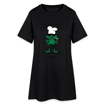 Grenouille cuisson - Robe T-shirt Femme - noir - Devant