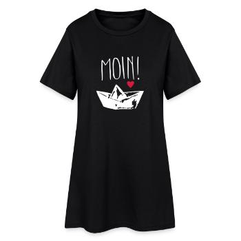 moin herz - Frauen T-Shirt-Kleid - Schwarz - Vorne