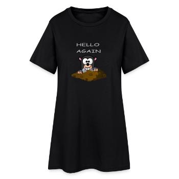 Maulwurf Hello Again - Frauen T-Shirt-Kleid - Schwarz - Vorne
