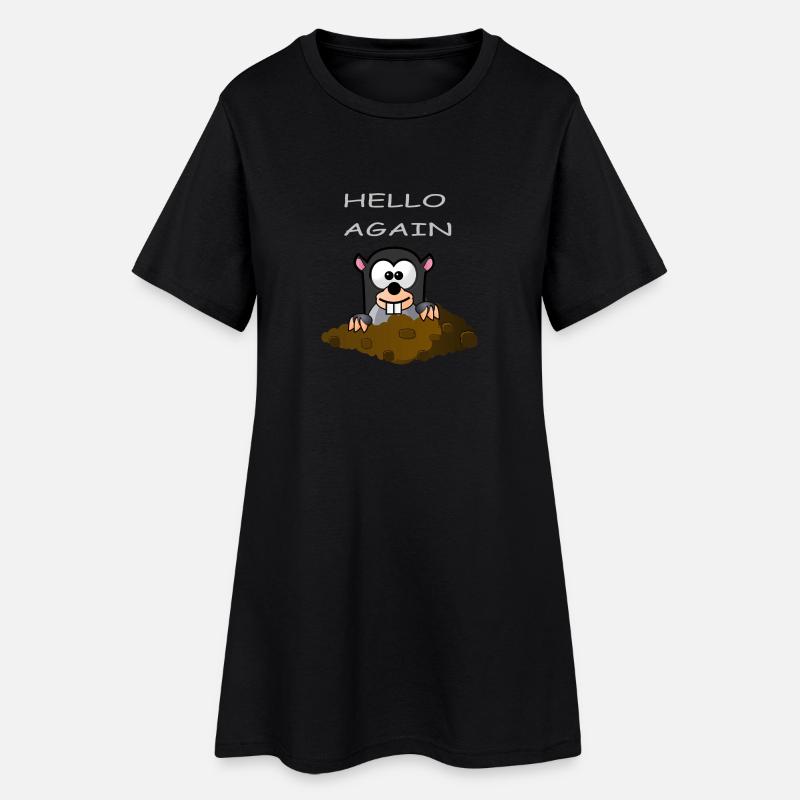 Mole Hello Again - Women’s T-Shirt Dress - black