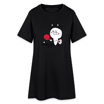 Schmetterling spielt Tischtennis - Frauen T-Shirt-Kleid - Schwarz - Vorne
