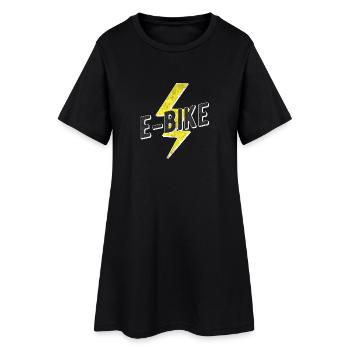 E Bike E-Bike - Frauen T-Shirt-Kleid - Schwarz - Vorne