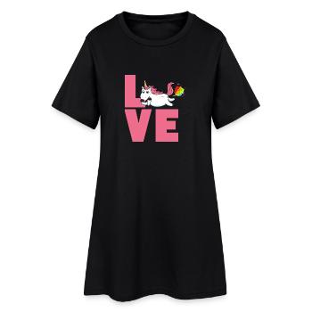 Love unicorn - Women’s T-Shirt Dress - black - Front