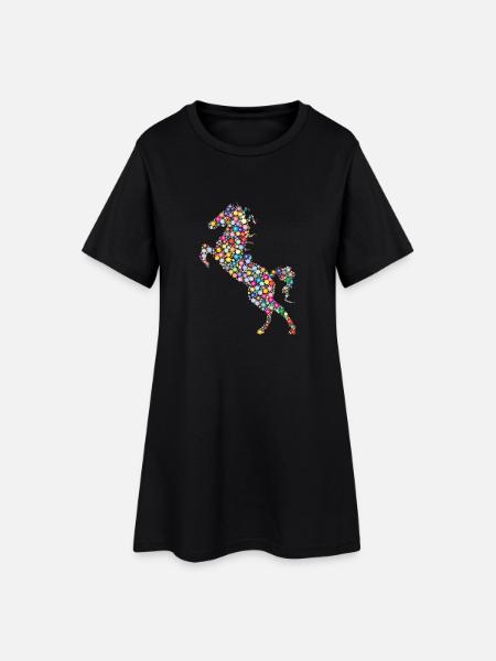 Cheval - Robe T-shirt Femme - noir