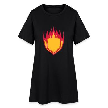 feu chaud flammes bouclier angulaire emblème emblè - Robe T-shirt Femme - noir - Devant