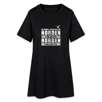 Norden Norddeutsch Norddeutschland Nordsee Ostsee - Frauen T-Shirt-Kleid - Schwarz - Vorne