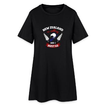 New Zealand is calling work and travel gift - Women’s T-Shirt Dress - black - Front