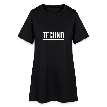 Techno - Robe T-shirt Femme - noir - Devant