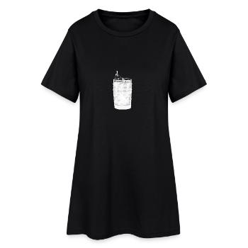 Gin Tonic Glas mit Zitrone - transparent - Frauen T-Shirt-Kleid - Schwarz - Vorne