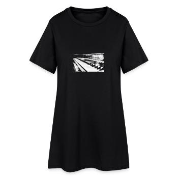 piano blanc - Robe T-shirt Femme - noir - Devant