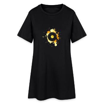 Vinyle - Robe T-shirt Femme - noir - Devant