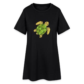Turtle Geometric Gift Triangle Hipster - Women’s T-Shirt Dress - black - Front