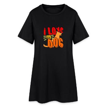 0030 lovemydog - Robe T-shirt Femme - noir - Devant