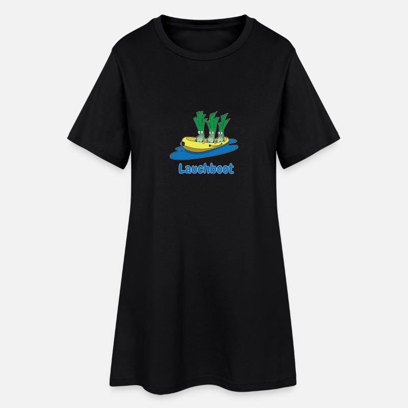 Lauchboot Lauch Schlauchboot Witzige Geschenkidee - Frauen T-Shirt-Kleid - Schwarz