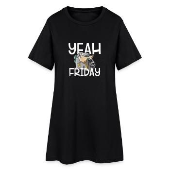Ouais, vendredi - Robe T-shirt Femme - noir - Devant