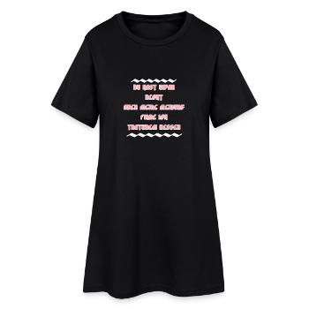 meine Meinung finde ich trotzdem besser - Frauen T-Shirt-Kleid - Schwarz - Vorne